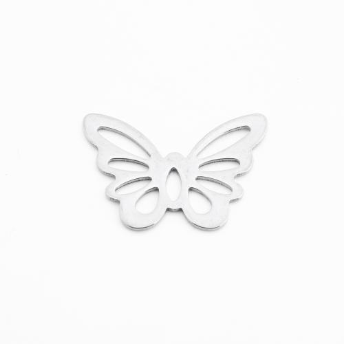 Stainless Steel Animal Pendants, 304 Stainless Steel, Butterfly, DIY & hollow, 22x30x1mm, Sold By PC