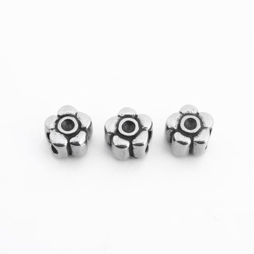 Stainless Steel Spacer Beads, 304 Stainless Steel, Flower, vintage & DIY, 11x11x8mm, Sold By PC