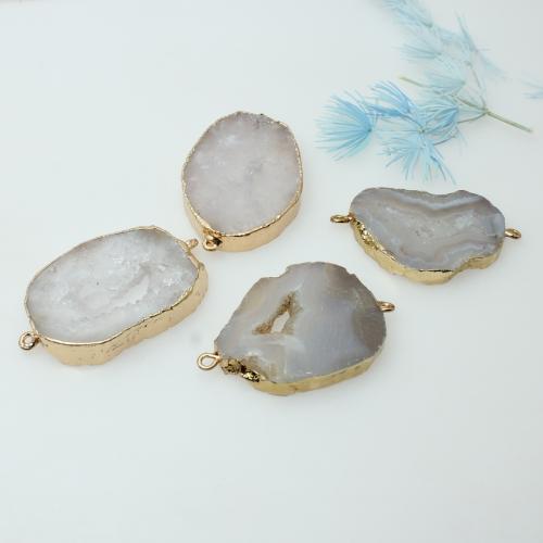 Natural Agate Druzy Pendant, irregular, random style & DIY, 35x25mm, Sold By PC