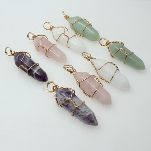 Gemstone Pendants Jewelry, with Tibetan Style, Geometrical Pattern, DIY & different materials for choice, 36x12mm, Sold By PC