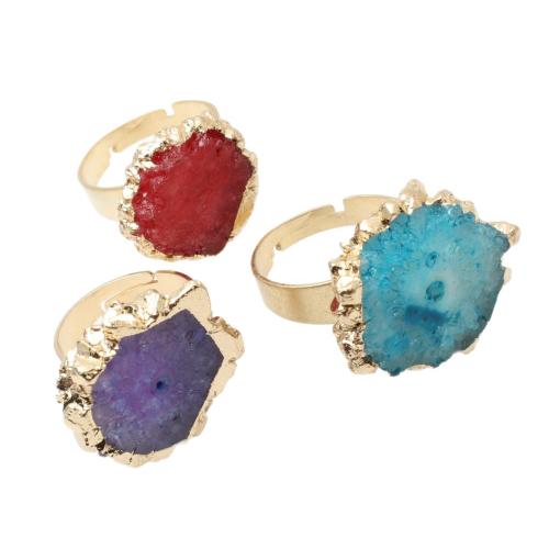 Agate Cuff Finger Ring, with Tibetan Style, irregular, gold color plated, fashion jewelry & Unisex, more colors for choice, Sold By PC