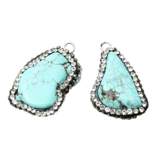 кулоны из бирюзы, Натуральная Бирюза, Нерегулярные, случайным образом отправлено & DIY & со стразами, pendant size 20-25mm, продается PC