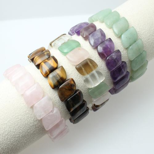 Полудрагоценный камень браслет, Геометрический узор, полированный, различные материалы для выбора & Мужская, beads size 14x10mm, продается PC