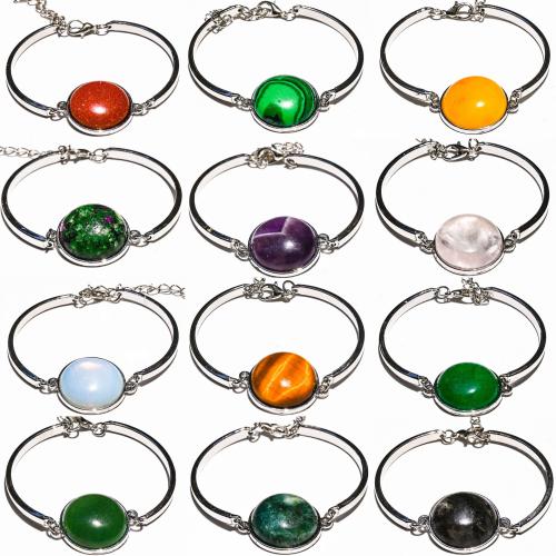 Gemstone Bracelet, with Tibetan Style, different materials for choice & Unisex, 180x20mm, Sold By PC