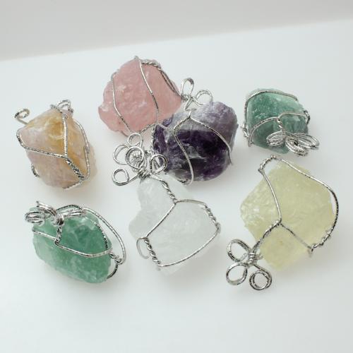 Ювелирные подвески из драгоценных камней, Полудрагоценный камень, с цинковый сплав, Нерегулярные, DIY & различные материалы для выбора, pendant size 30-40mm, продается PC