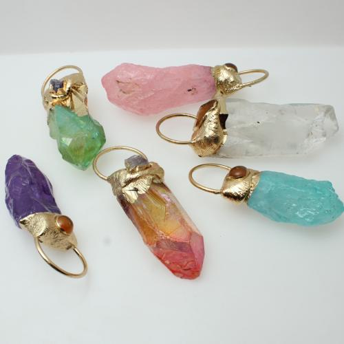 Подвески из кварца, Природный кварцевый, с цинковый сплав, Нерегулярные, DIY, Много цветов для выбора, pendant size 45-65mm, продается PC