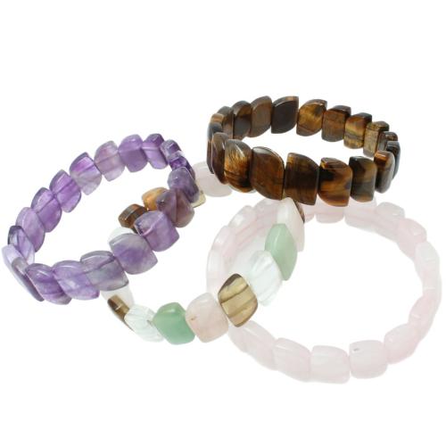 Edelstein Armband, Geometrisches Muster, verschiedenen Materialien für die Wahl & unisex, beads size 14x10mm, Innendurchmesser:ca. 62mm, verkauft von PC