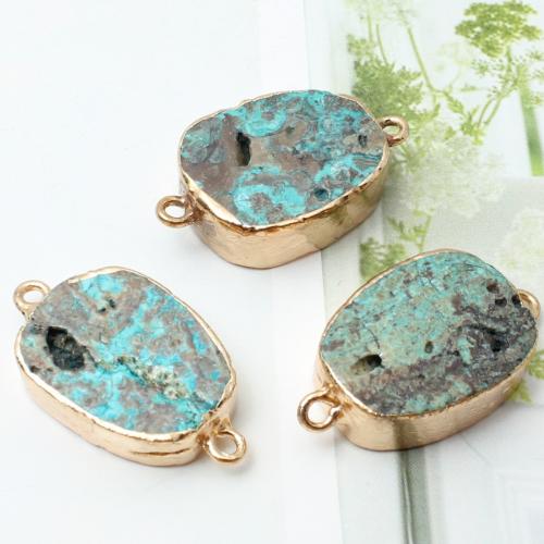 Gemstone Connector, Natural Stone, plated, DIY, more colors for choice, 20x15mm, Sold By PC