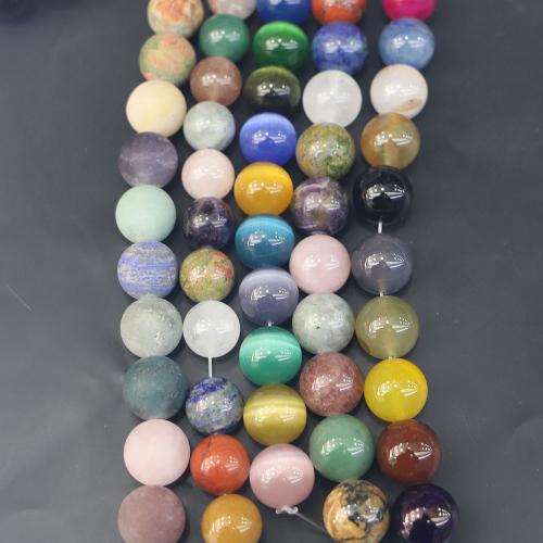 Mixed Gemstone Beads, Round, polished, DIY & different size for choice, Hole:Approx 1.5mm, Sold By Strand