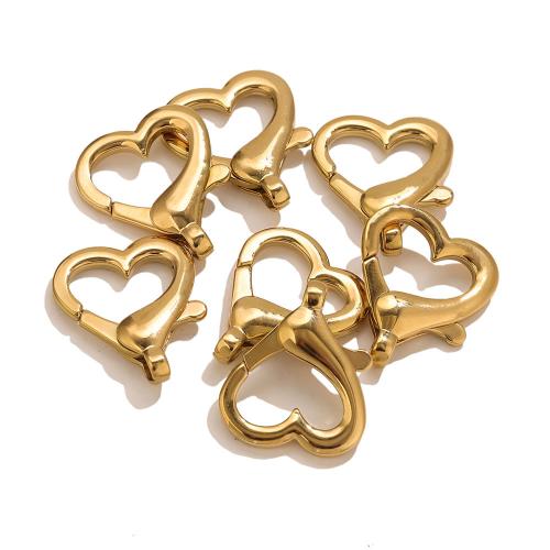 Stainless Steel Jewelry Clasp, 304 Stainless Steel, Heart, plated, DIY, more colors for choice, 26x21.50mm, Sold By PC