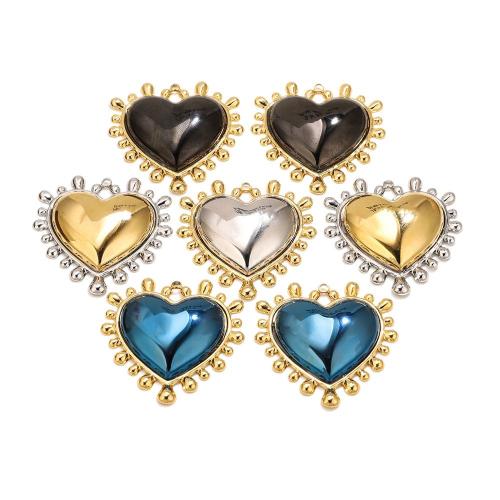 Stainless Steel Heart Pendants, 304 Stainless Steel, plated, DIY, more colors for choice, 47.60x50mm, Hole:Approx 2.6mm, Sold By PC