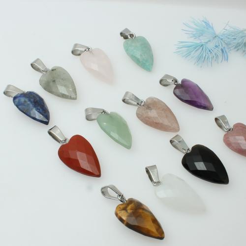 Gemstone Pendants Jewelry, Teardrop, DIY & different materials for choice & faceted, 12x18mm, Sold By PC