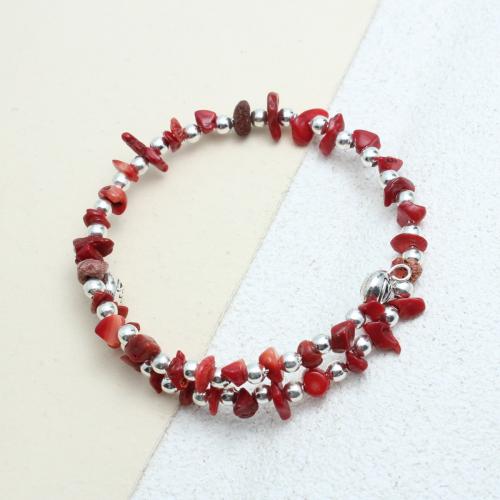 Coral Bracelet, with Tibetan Style, handmade, fashion jewelry & Unisex, Sold By PC
