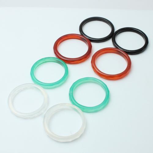 Brazil Agate Finger Ring, Donut, polished, fashion jewelry & Unisex, more colors for choice, US Ring Size:8-10.5, Sold By PC