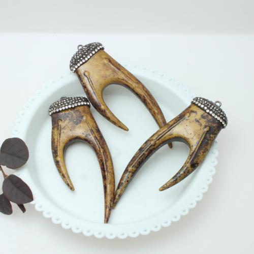 Resin Pendant, random style & DIY & with rhinestone, 30x80mm, Sold By PC