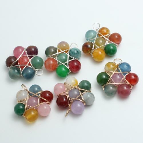 Edelstein Anhänger Schmuck, mit Zinklegierung, Hexagram, DIY, keine, 32x10mm, verkauft von PC