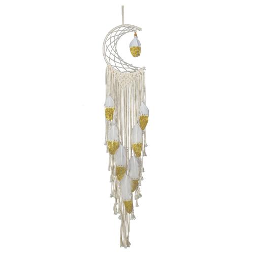 Cotton Thread Hanging Ornaments, with Plastic Pearl, Dream Catcher, handmade, Bohemian style & different styles for choice, beige, 1000x200mm, Sold By PC