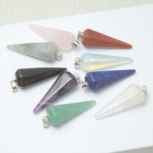 Gemstone Pendants Jewelry, Geometrical Pattern, DIY & different materials for choice, 12x34mm, Sold By PC