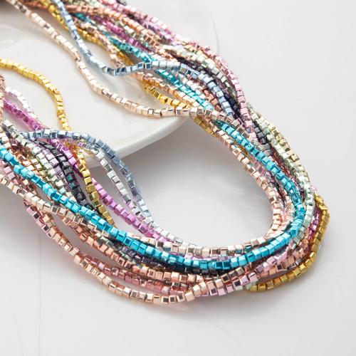 Cubic Crystal Beads, Square, polished, DIY & different size for choice, more colors for choice, Sold Per Approx 38 cm Strand