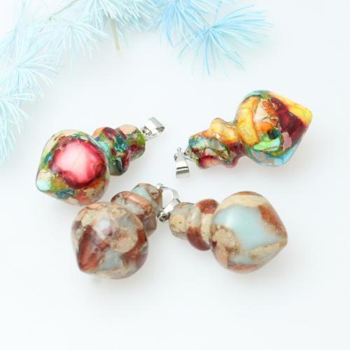 Natural Imperial Jasper Pendants, Impression Jasper, Calabash, DIY, more colors for choice, 16x30mm, Sold By PC