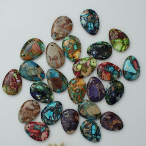 Natural Imperial Jasper Pendants, Impression Jasper, Teardrop, DIY, more colors for choice, 15x25x6mm, Sold By PC
