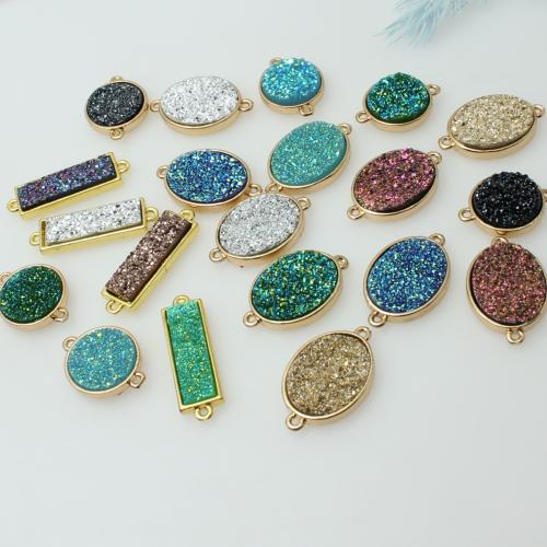 Gemstone Connector, with Brass, Geometrical Pattern, druzy style & DIY & different styles for choice, Sold By PC
