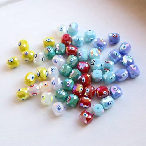 Glass Evil Eye Beads, with eye pattern & DIY & enamel & faceted, more colors for choice, 10mm, Sold By PC