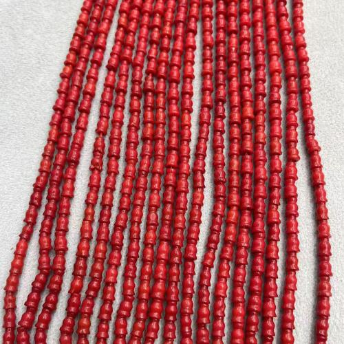 Sea Bamboo Coral Beads, DIY, red, 4x6mm, Approx 66PCs/Strand, Sold By Strand