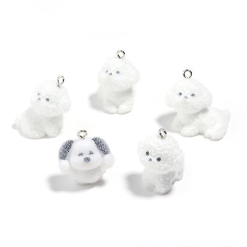 Resin Pendant, with Flocking Fabric, Dog, injection moulding, DIY & different styles for choice, Sold By PC