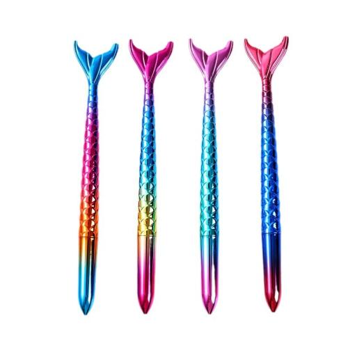 Plastic Gel Pen, Mermaid tail, Laser & different styles for choice, more colors for choice, 170x30x15mm, Sold By PC