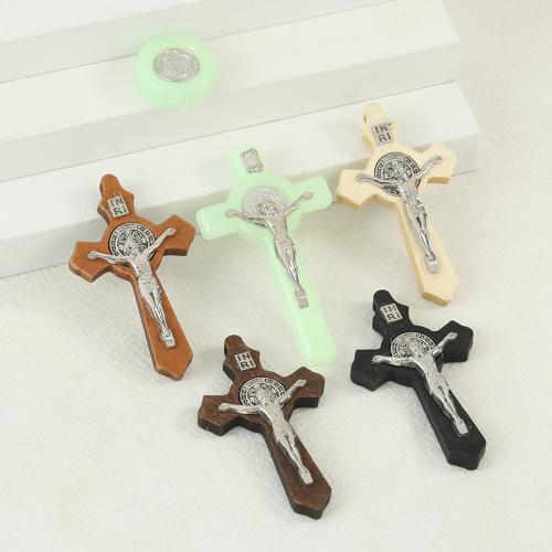 Tibetan Style Cross Pendants, Wood, with Tibetan Style, handmade, DIY & different styles for choice, 100PCs/Bag, Sold By Bag