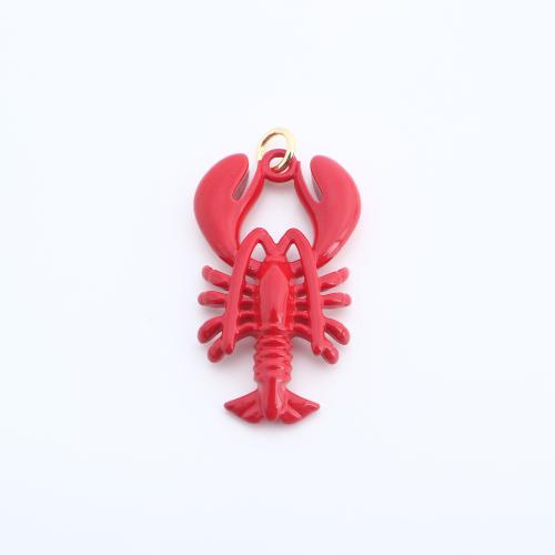 Resin Pendant, with Brass, Lobster, DIY, 29x16x4mm, Sold By PC