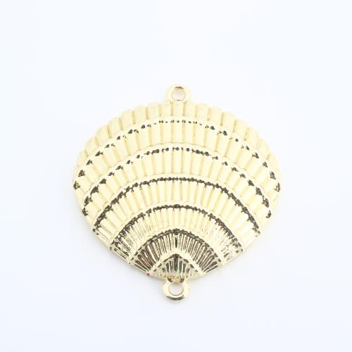 Brass Jewelry Pendants, Shell, gold color plated, DIY, 37x34x8mm, Sold By PC