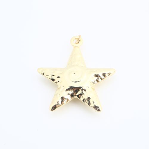 Brass Jewelry Pendants, Star, gold color plated, DIY, 34x31x8mm, Sold By PC