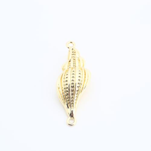 Brass Jewelry Pendants, Conch, gold color plated, DIY, 39x15x10mm, Sold By PC