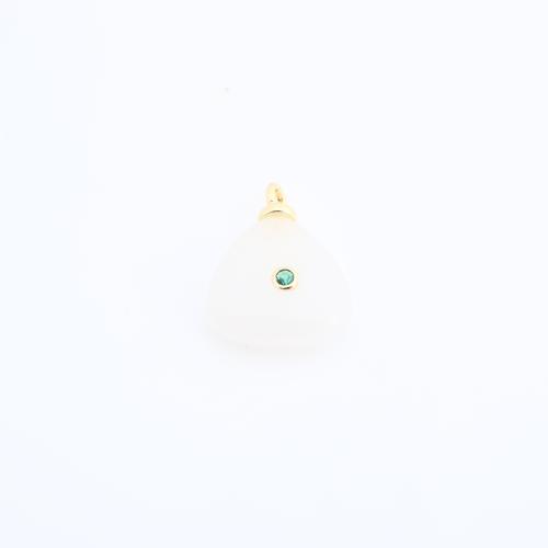 Gemstone Pendants Jewelry, Brass, with Gemstone, gold color plated, DIY & with rhinestone, 20x15x5mm, Sold By PC