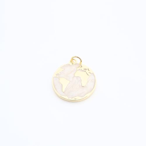 Brass Jewelry Pendants, Globe, gold color plated, DIY & enamel, 22x18x3mm, Sold By PC