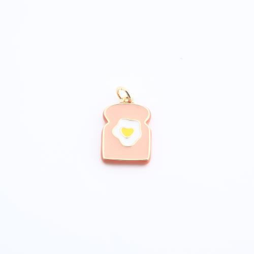 Латунные ювелирные кулоны, Латунь, Хлеб, плакирован золотом, DIY & эмаль, 20x12x2mm, продается PC