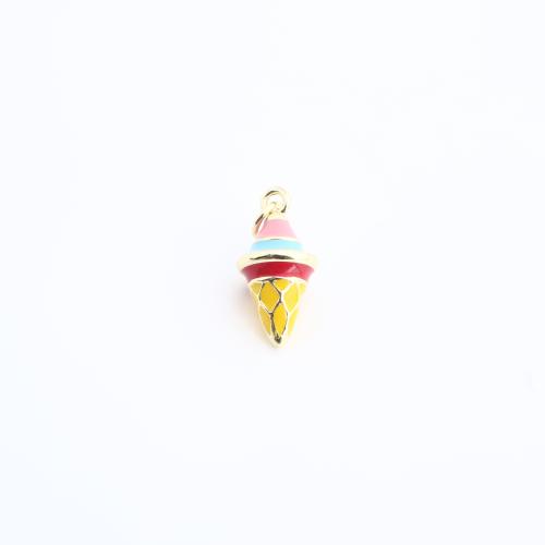 Brass Jewelry Pendants, gold color plated, DIY & enamel, 18x14x14mm, Sold By PC