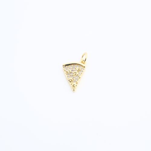Rhinestone Brass Pendants, gold color plated, DIY & with rhinestone, 15x10x2mm, Sold By PC