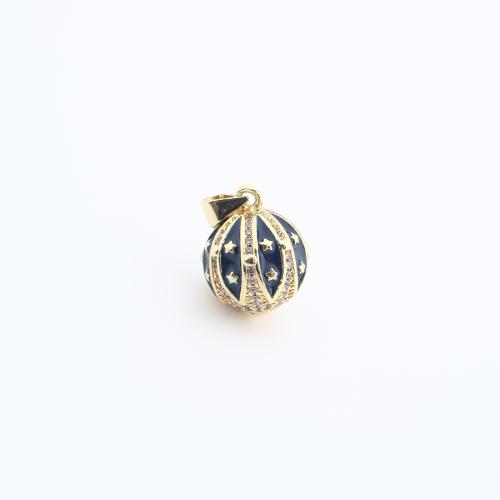 Rhinestone Brass Pendants, gold color plated, DIY & enamel & with rhinestone, 20x13x13mm, Sold By PC
