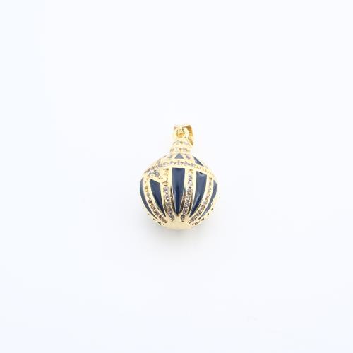 Rhinestone Brass Pendants, gold color plated, DIY & enamel & with rhinestone, 24x14x14mm, Sold By PC
