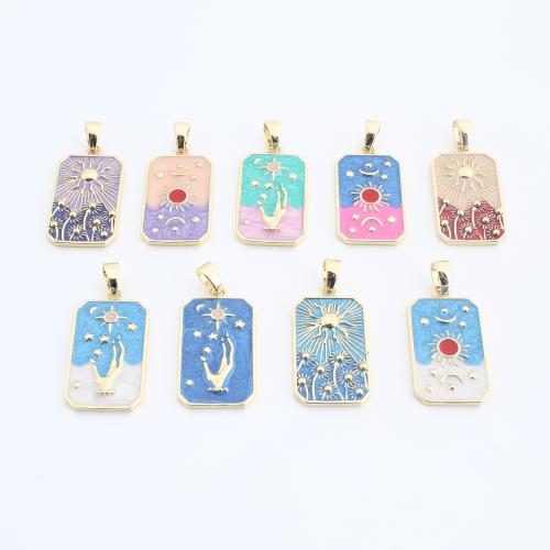 Brass Jewelry Pendants, Geometrical Pattern, gold color plated, DIY & enamel, more colors for choice, 35x16x3mm, Sold By PC