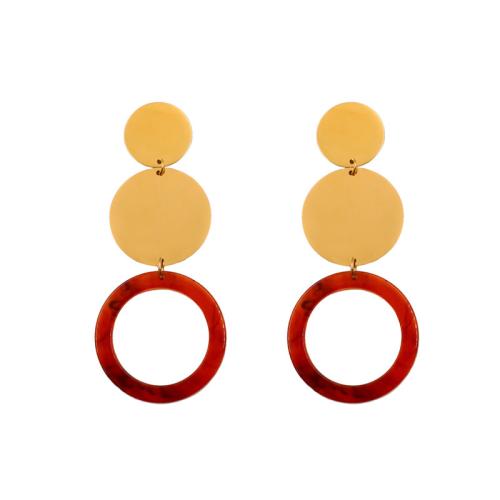 Titanium Steel  Earring, gold color plated, for woman, more colors for choice, 39x95mm, Sold By Pair