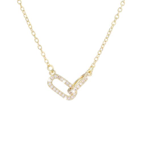 Cubic Zircon Micro Pave Brass Necklace, with 5cm extender chain, plated, oval chain & micro pave cubic zirconia & for woman, more colors for choice, Sold Per Approx 45 cm Strand