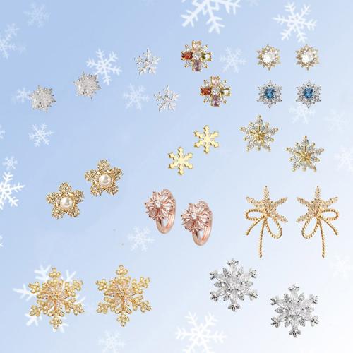 Cubic Zirconia Micro Pave Brass Earring, plated, different styles for choice & micro pave cubic zirconia & for woman, more colors for choice, Sold By Pair