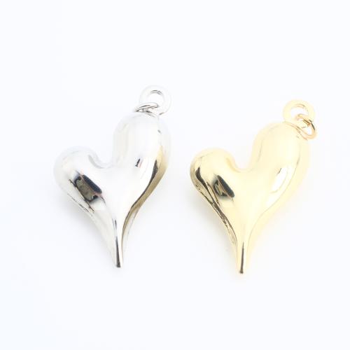Brass Heart Pendants, plated, DIY, more colors for choice, 33x22x9mm, Sold By PC