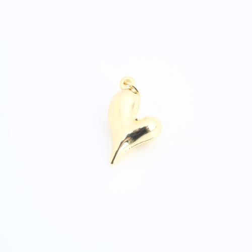 Brass Heart Pendants, gold color plated, DIY, 24x19x7mm, Sold By PC