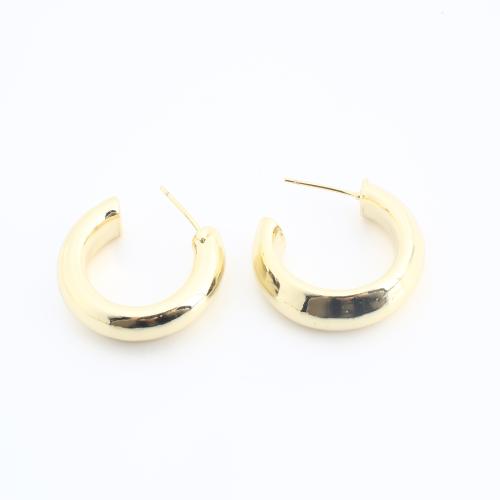 Brass Stud Earring, gold color plated, fashion jewelry & for woman, 27x25x6mm, Sold By Pair