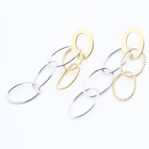 Brass Drop Earring, Geometrical Pattern, plated, fashion jewelry & for woman & hollow, 85x17x14mm, Sold By Pair